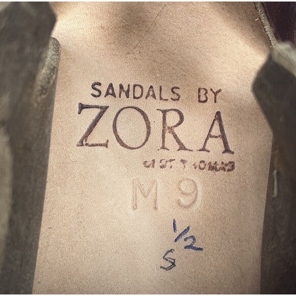 Zora of St.Thomas Handmade Brown Leather Fisherman Sandals Vibram Sole Mens 9 main image 12
